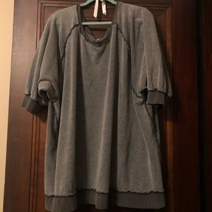 Free People Inside Out Oversized Sweatshirt - Grey